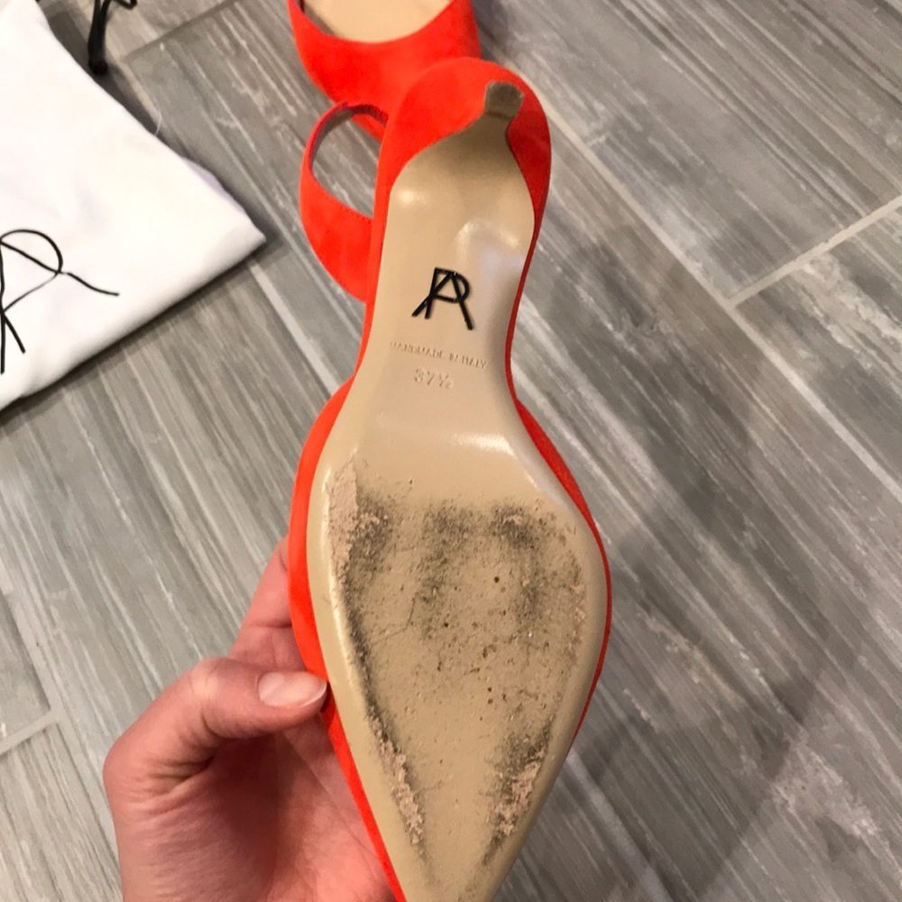 Paul Andrew bright orange kitten sling heels, 37.5 - Picture 4 of 7